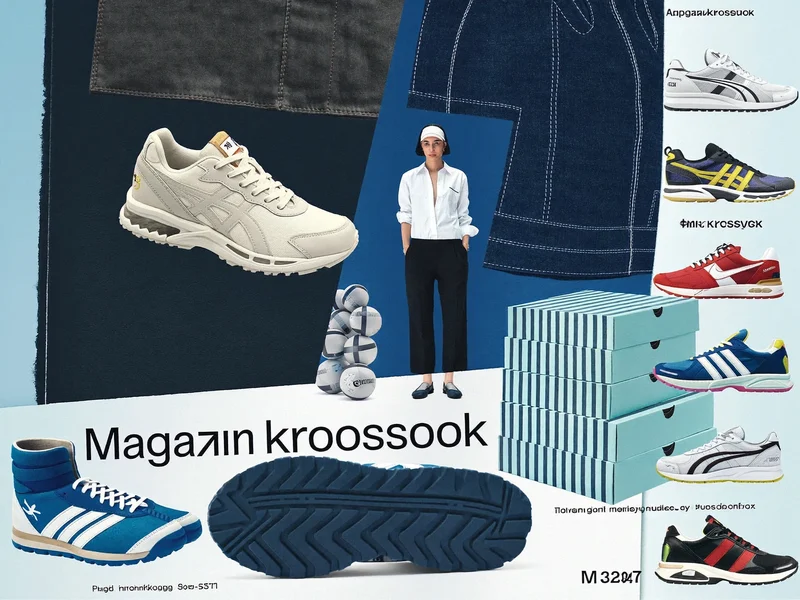 Illustration: Materialproben aus Leder, Mesh und Gummisohle auf einer Werkbank