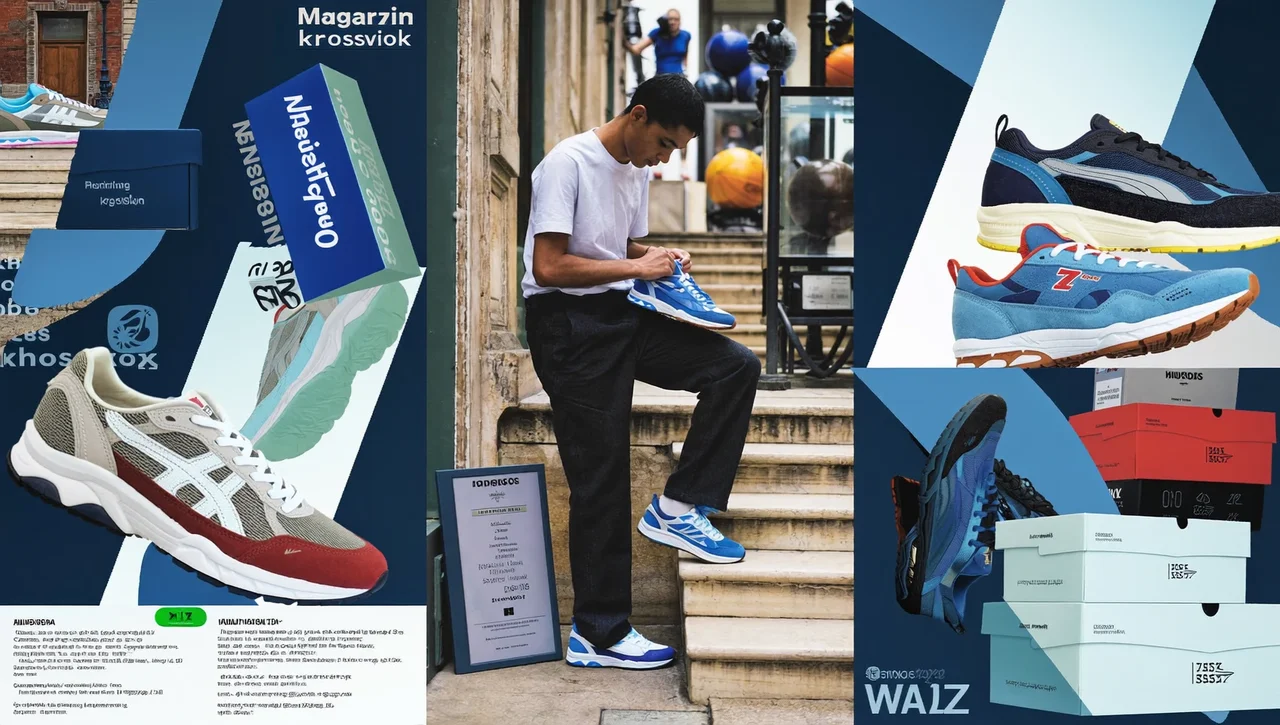Illustration: Person schnürt Sneaker auf Stufen einer Altstadt